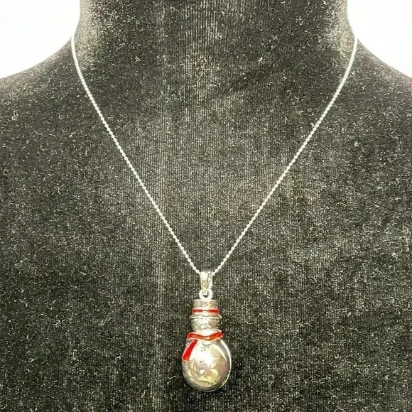 Lauren-Spencer Silver Color Snowman 16”-19” Necklace - Picture 2 of 9